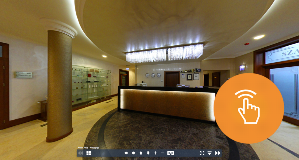 Kliknij, aby przejść do wirtualnego spaceru po hotelu. Wirtualna Wizyta - Hotel Artis
